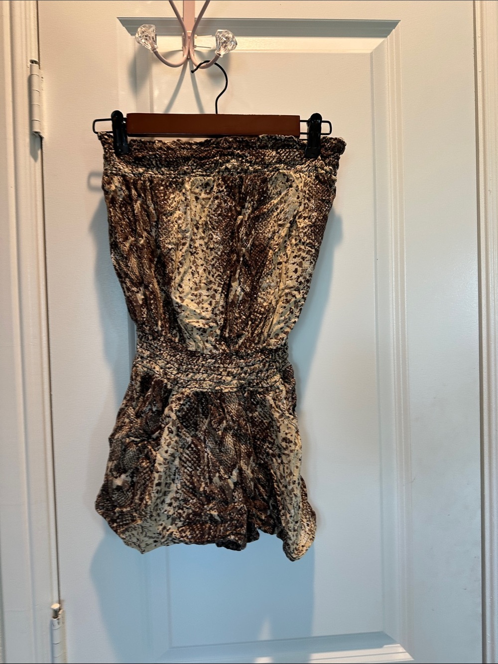 Windsor Brown and Cream Animal-Print High-Waist Shorts